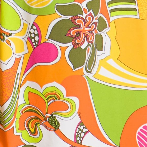 Trina Turk roll top swim pant cover-up psychedelic - Picture 3 of 10